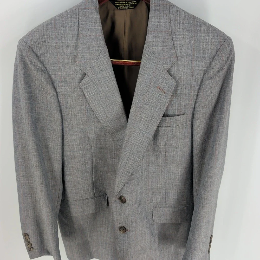 Ambassador Suiting Two Button Front Notch Collar Sport Coat Blazer‎ Gray Sz 36S